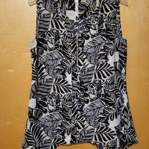 NY Collection Sleeveless Top with Zipper